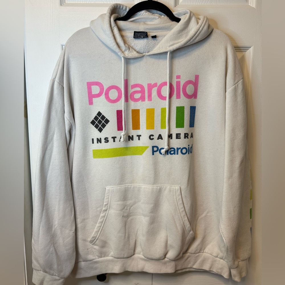 Polaroid Multicolor Logo Cream Hoodie